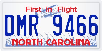 NC license plate DMR9466