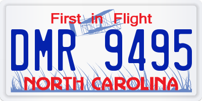 NC license plate DMR9495
