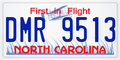 NC license plate DMR9513