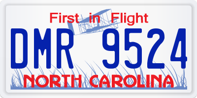 NC license plate DMR9524