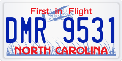 NC license plate DMR9531