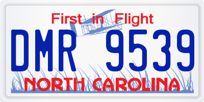 NC license plate DMR9539