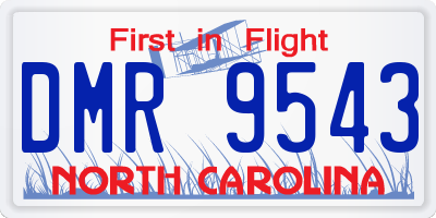 NC license plate DMR9543