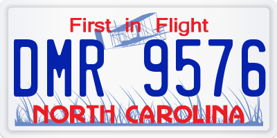 NC license plate DMR9576