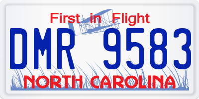 NC license plate DMR9583