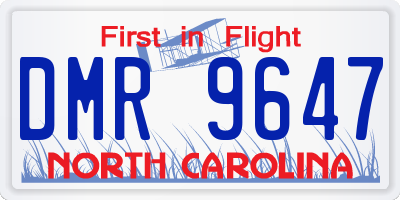 NC license plate DMR9647