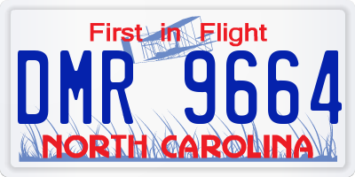 NC license plate DMR9664