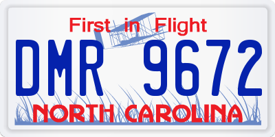 NC license plate DMR9672