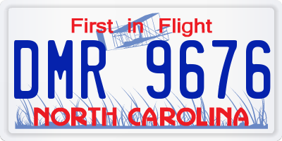 NC license plate DMR9676