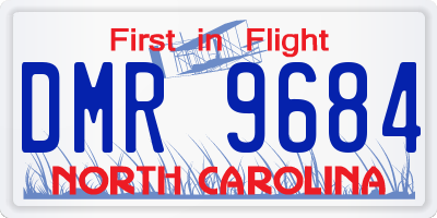 NC license plate DMR9684