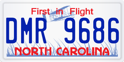 NC license plate DMR9686