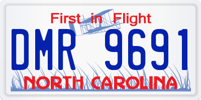 NC license plate DMR9691