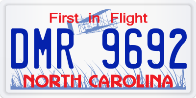 NC license plate DMR9692