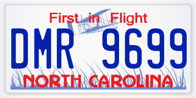 NC license plate DMR9699