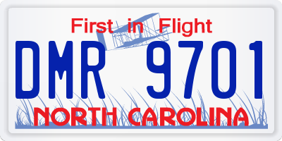 NC license plate DMR9701