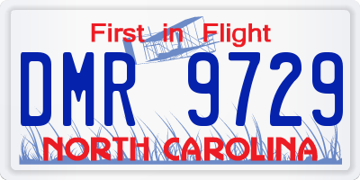 NC license plate DMR9729