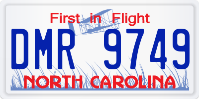 NC license plate DMR9749