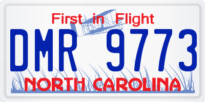 NC license plate DMR9773