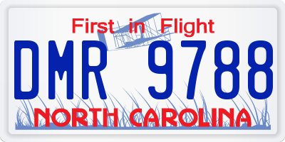 NC license plate DMR9788