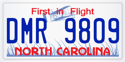 NC license plate DMR9809