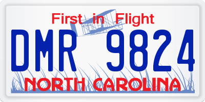 NC license plate DMR9824
