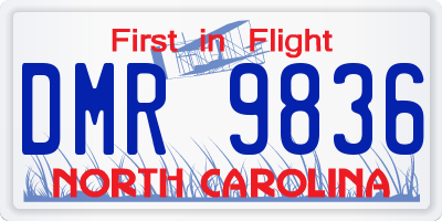 NC license plate DMR9836