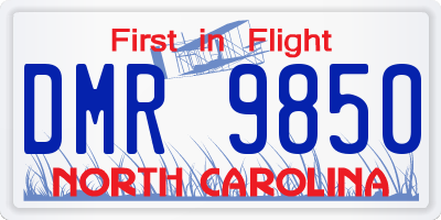 NC license plate DMR9850