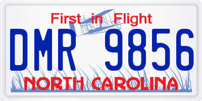 NC license plate DMR9856