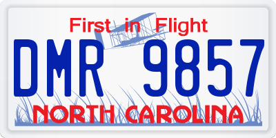 NC license plate DMR9857