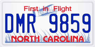 NC license plate DMR9859