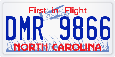 NC license plate DMR9866
