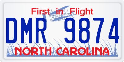 NC license plate DMR9874