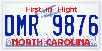 NC license plate DMR9876