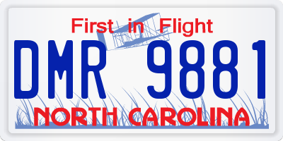 NC license plate DMR9881