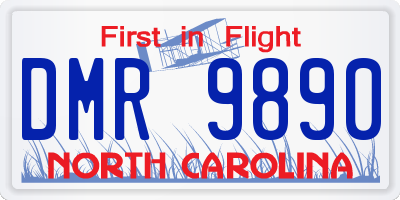 NC license plate DMR9890