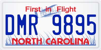 NC license plate DMR9895