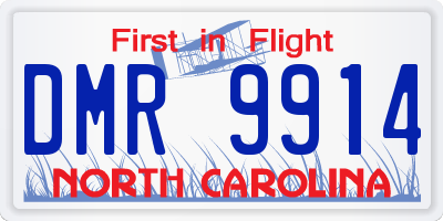 NC license plate DMR9914