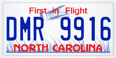 NC license plate DMR9916