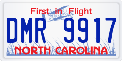 NC license plate DMR9917