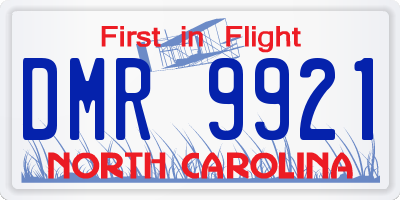 NC license plate DMR9921