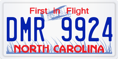 NC license plate DMR9924