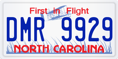 NC license plate DMR9929