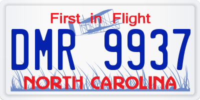 NC license plate DMR9937