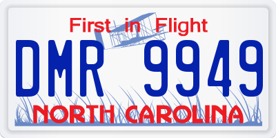 NC license plate DMR9949