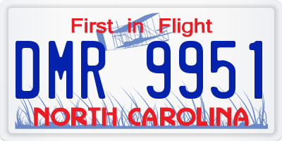 NC license plate DMR9951