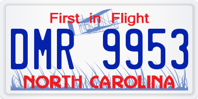 NC license plate DMR9953