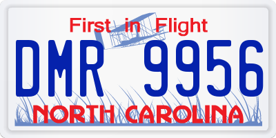 NC license plate DMR9956