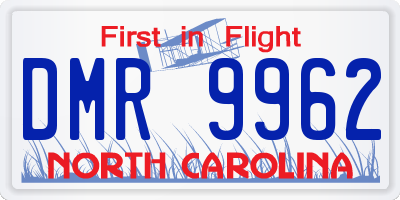 NC license plate DMR9962