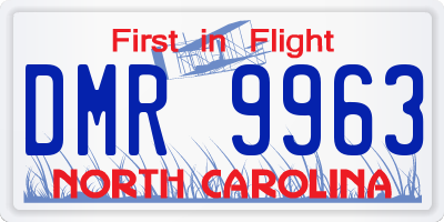 NC license plate DMR9963