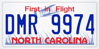 NC license plate DMR9974